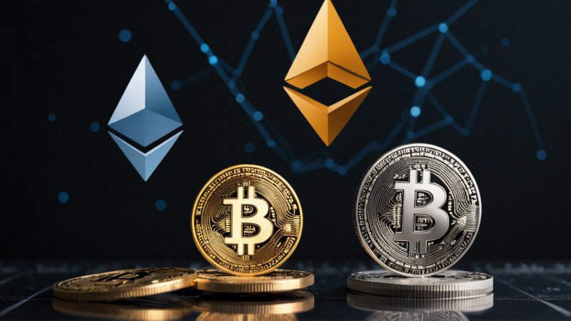 Bitcoin, Ethereum, kryptovaluta sammenligning, blockchain teknologi, investeringsstrategier, markedsanalyse