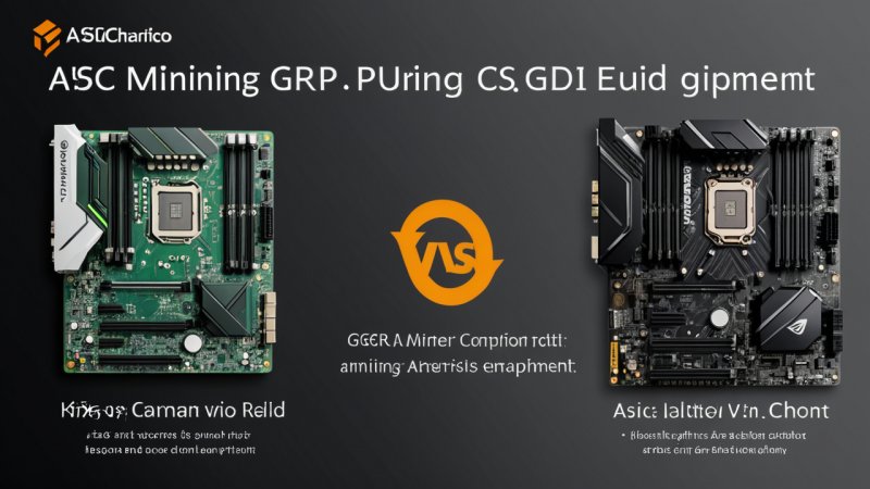 ASIC mining, GPU mining, Bitcoin mining, kryptovaluta mining, sammenligning av mining-utstyr