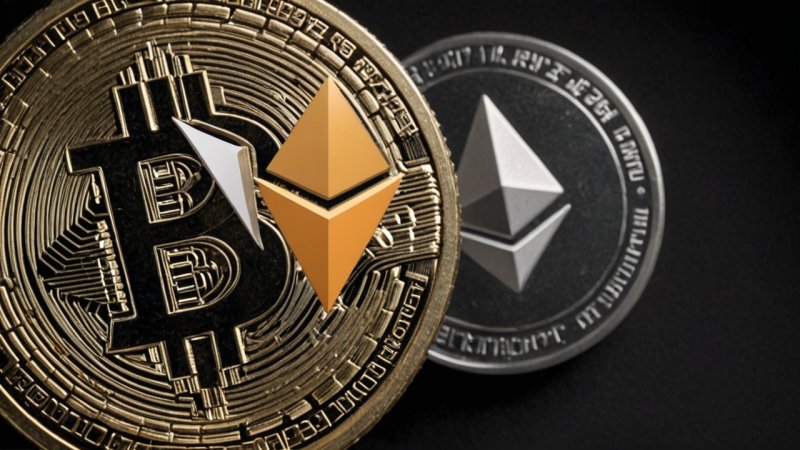 Bitcoin, Ethereum, kryptovaluta, blokkjedeteknologi, investeringssammenligning, digital valuta