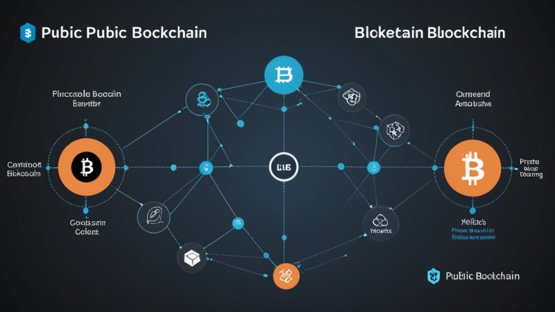 offentlig blockchain, privat blockchain, blockchain teknologi, kryptovaluta, desentralisering, sikkerhet, åpenhet