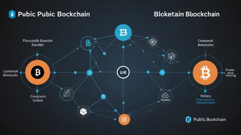 offentlig blockchain, privat blockchain, blockchain teknologi, kryptovaluta, desentralisering, sikkerhet, åpenhet